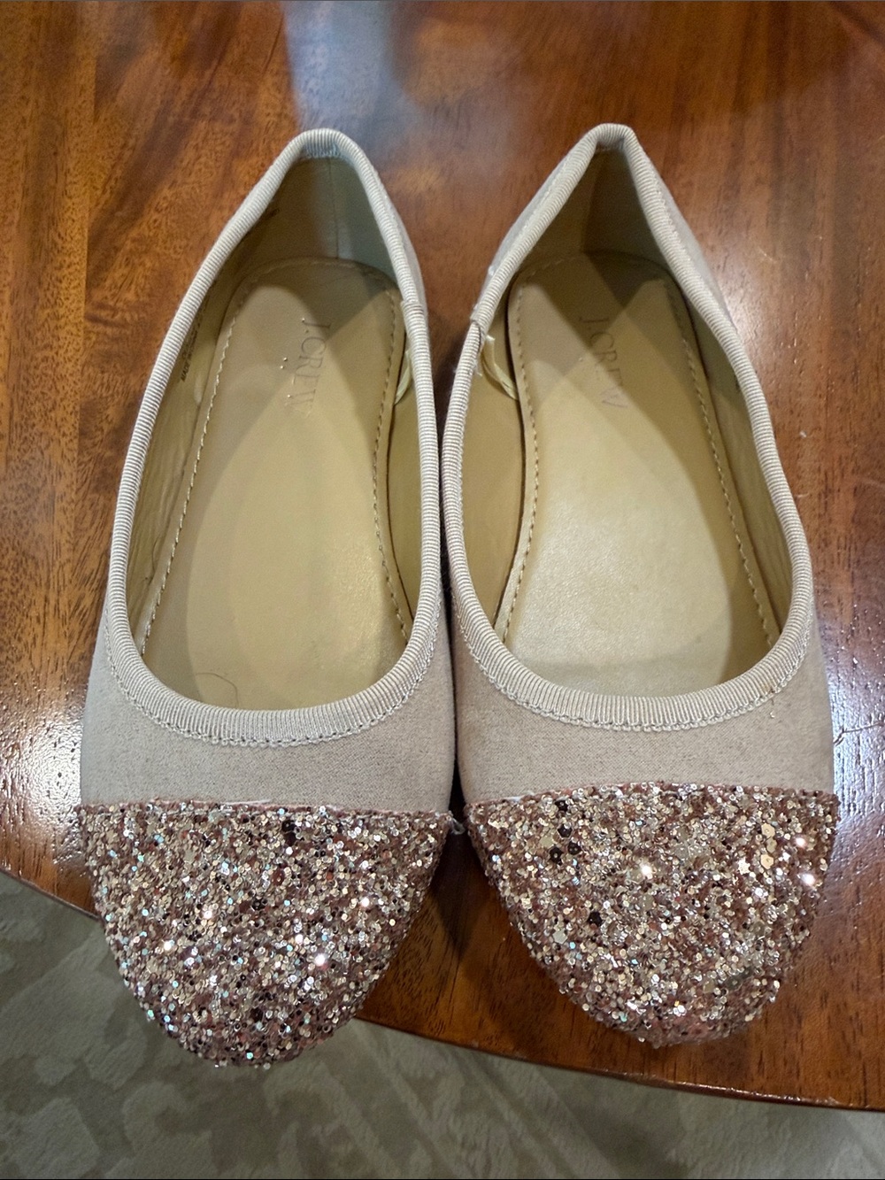 Girl’s J Crew glitter toe shoes.  Size 13